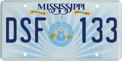 MS license plate DSF133