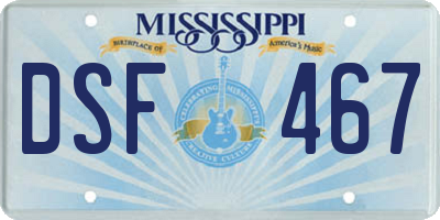 MS license plate DSF467
