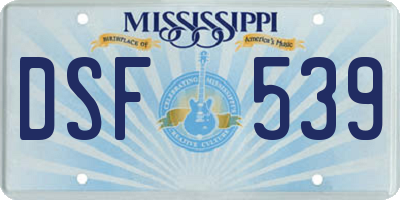 MS license plate DSF539