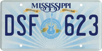 MS license plate DSF623