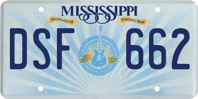 MS license plate DSF662