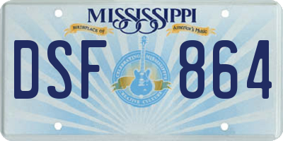 MS license plate DSF864