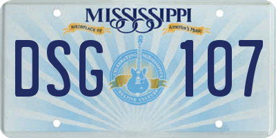 MS license plate DSG107