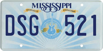 MS license plate DSG521