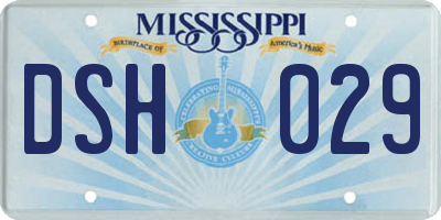 MS license plate DSH029