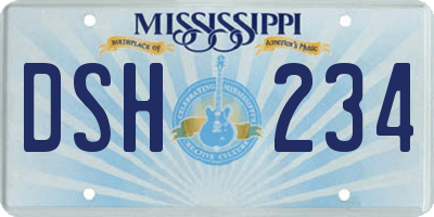 MS license plate DSH234