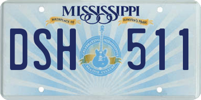 MS license plate DSH511