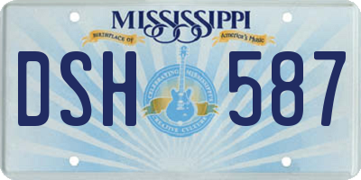 MS license plate DSH587
