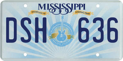 MS license plate DSH636