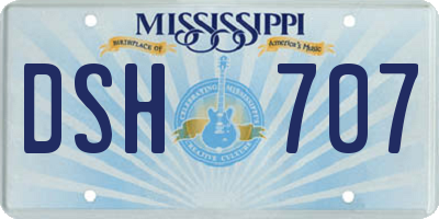 MS license plate DSH707