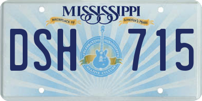 MS license plate DSH715