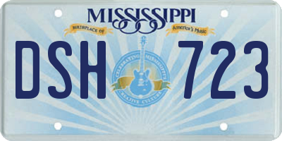 MS license plate DSH723