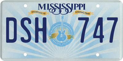 MS license plate DSH747