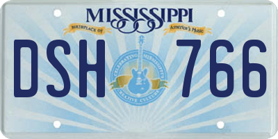 MS license plate DSH766