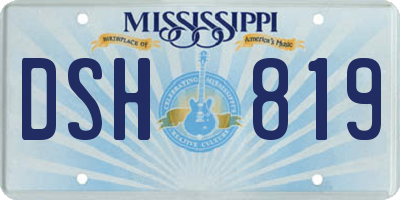 MS license plate DSH819