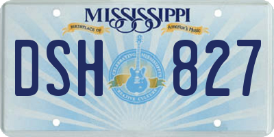 MS license plate DSH827