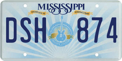 MS license plate DSH874