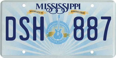 MS license plate DSH887
