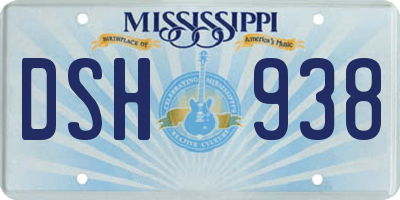 MS license plate DSH938