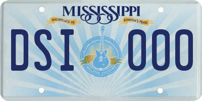 MS license plate DSI000