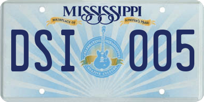 MS license plate DSI005