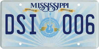 MS license plate DSI006