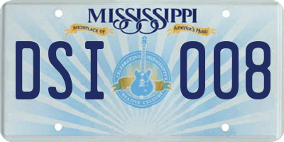 MS license plate DSI008
