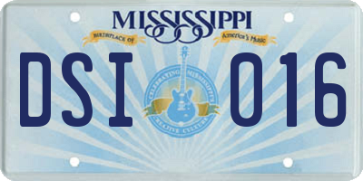 MS license plate DSI016