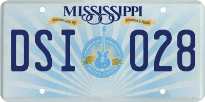 MS license plate DSI028