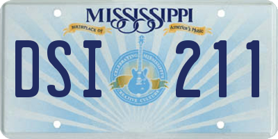MS license plate DSI211