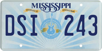 MS license plate DSI243