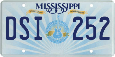MS license plate DSI252