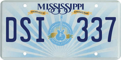 MS license plate DSI337