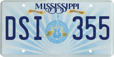 MS license plate DSI355