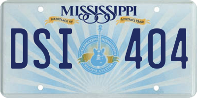 MS license plate DSI404