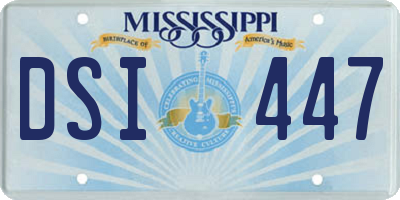 MS license plate DSI447