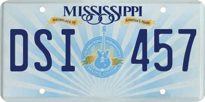 MS license plate DSI457