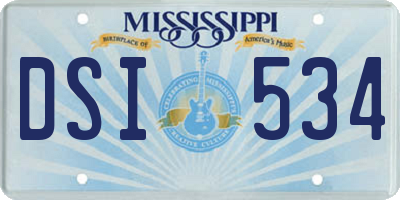MS license plate DSI534