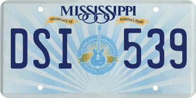 MS license plate DSI539