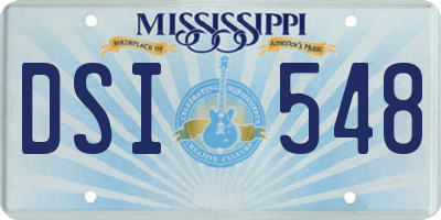 MS license plate DSI548