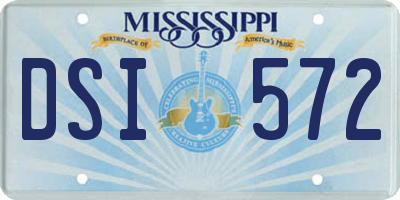 MS license plate DSI572