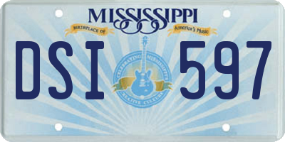 MS license plate DSI597