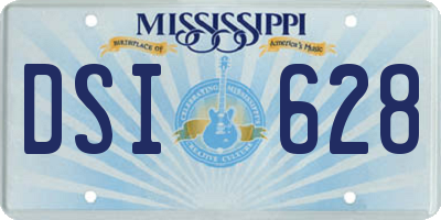 MS license plate DSI628