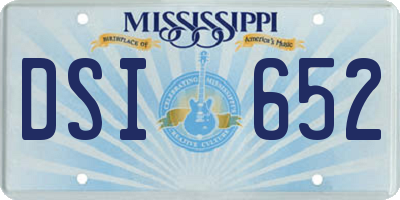 MS license plate DSI652