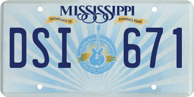 MS license plate DSI671
