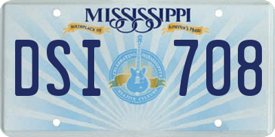 MS license plate DSI708