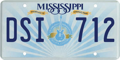 MS license plate DSI712