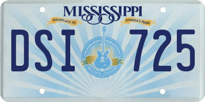 MS license plate DSI725