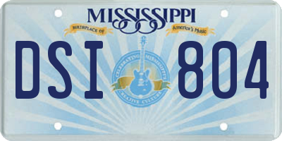 MS license plate DSI804