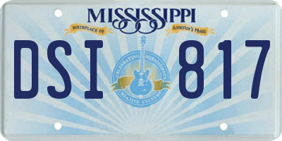 MS license plate DSI817